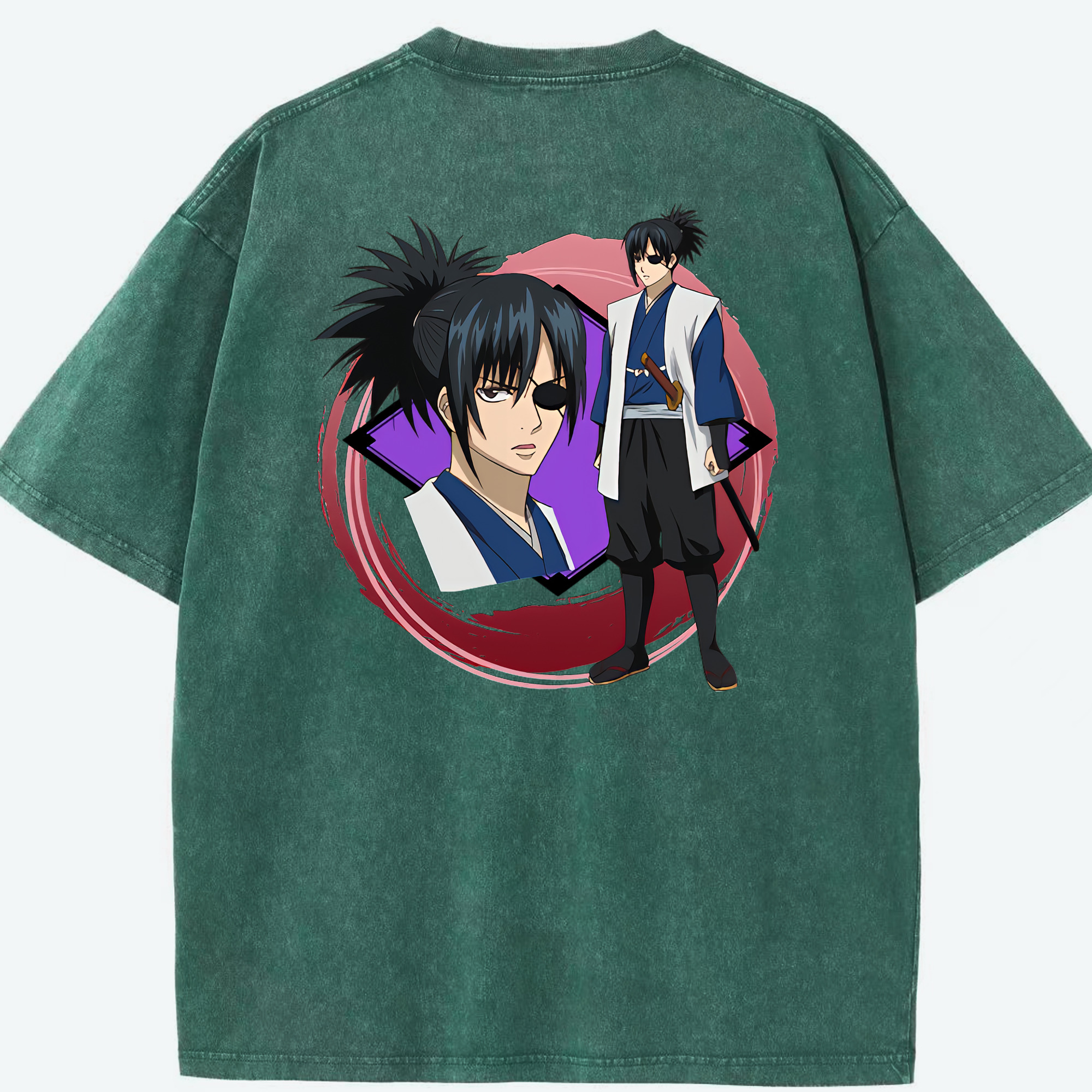 （画像用） ぎんたま 坂田銀時（さかたぎんとき） 神楽 志村新八（しむら しんぱち） GINTAMA Sakata Gintoki Kagura Shimura Shinpachi 綿100% ヴィンテージ風 半袖Tシャツ（背面プリント）